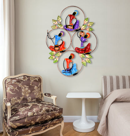 Metal Tribal Musician Wall Art Folk Musician Iron Sculpture