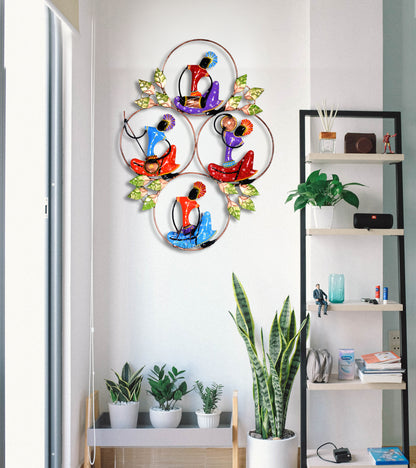 Metal Tribal Musician Wall Art Folk Musician Iron Sculpture