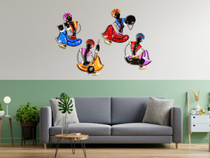Metal Musician Wall Decor Rajasthani Handicraft Set of 4