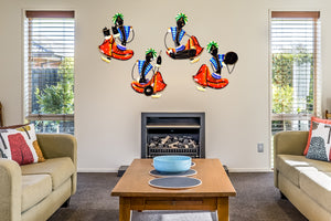 Metal Musician Tribal Wall Art for Home Decor Set of 4