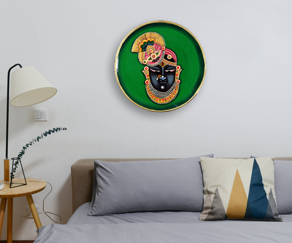 Shrinathji Handpainted Pichwai Wall Plate Home Decor Decorative For Housewarming Gift