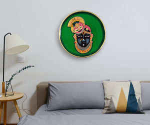 Shrinathji Handpainted Pichwai Wall Plate Home Decor Decorative For Housewarming Gift