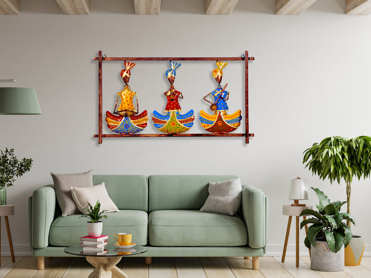 Metal Musician Sardar Tribal Wall Art for Living Room & Bedroom