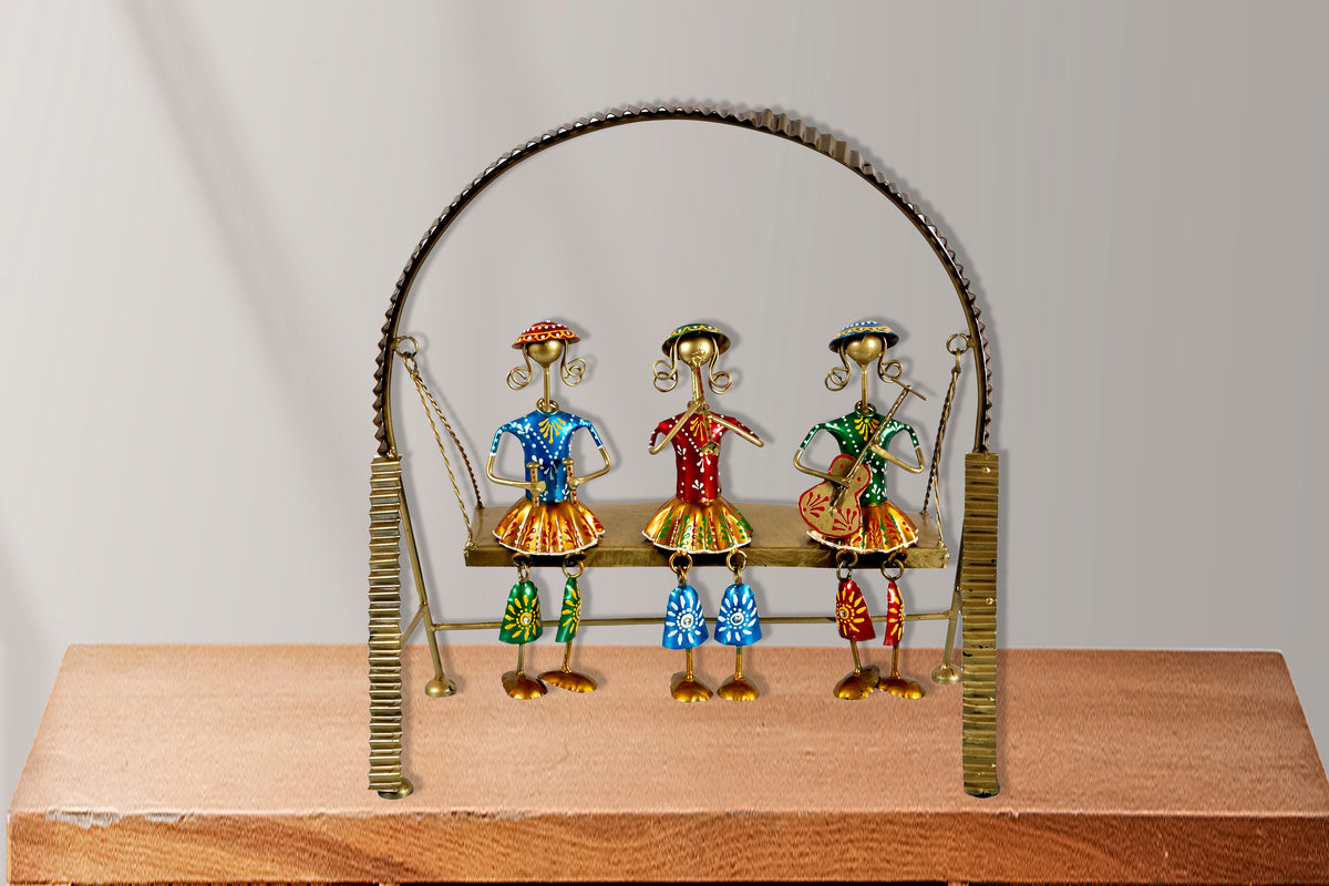 Emboss Musician Dolls Swing Tabletop Showpiece for Home Decor