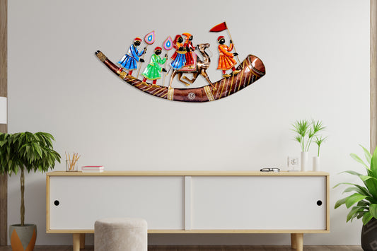 Metal Camel Ship Wall Hanging for Home Decor and Office
