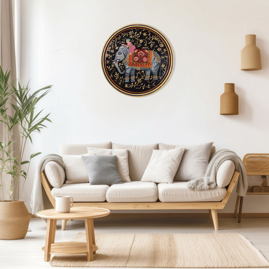 Wooden Elephant Hand Painting Wall Decor for Home Decor