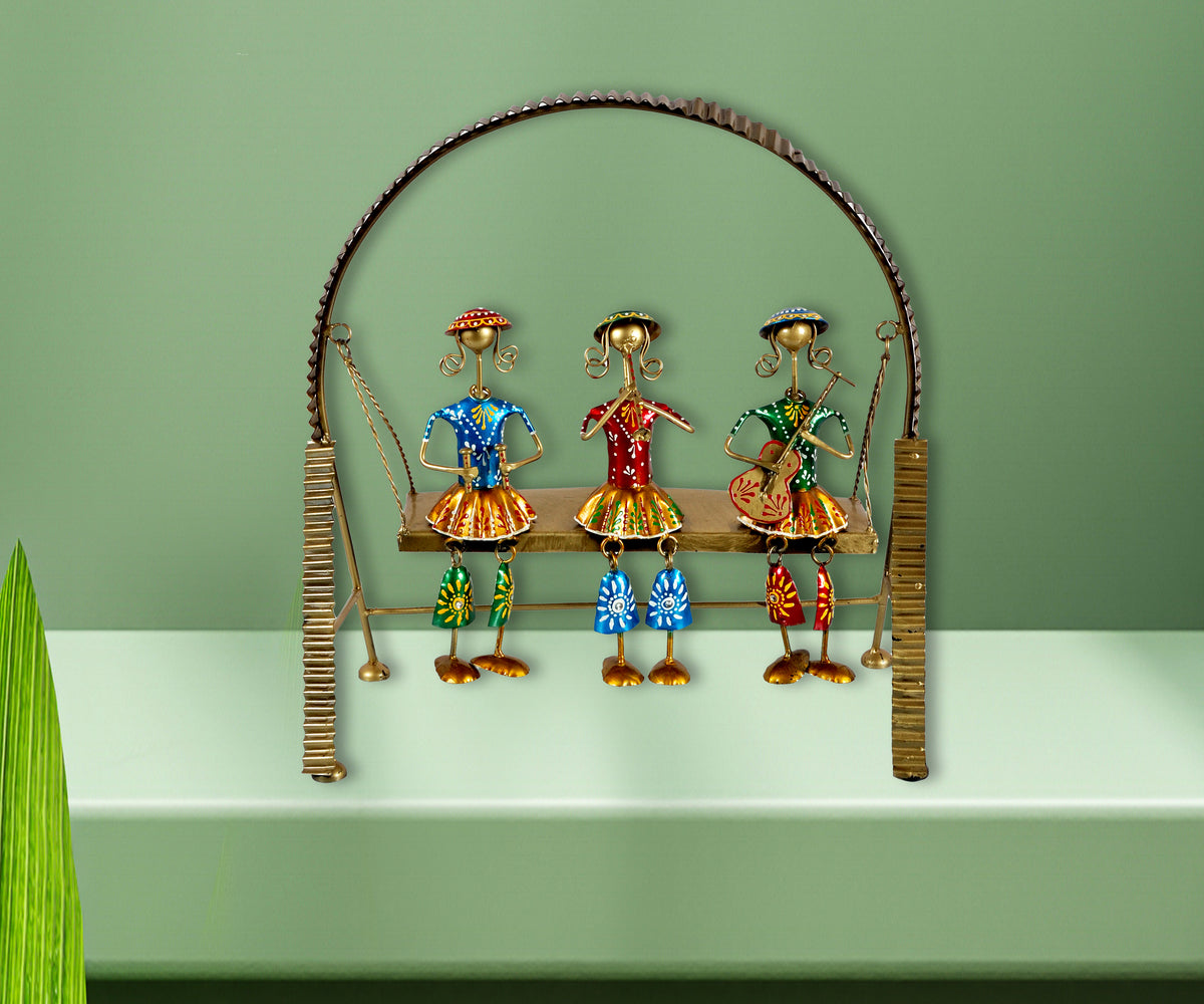 Emboss Musician Dolls Swing Tabletop Showpiece for Home Decor