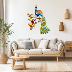 Peacock Metal Wall Hanging Home Decorations Sculpture For Living Room