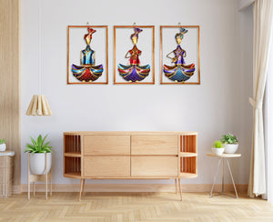 Metal Musician Tribal Wall Hanging for Home Decor and Office