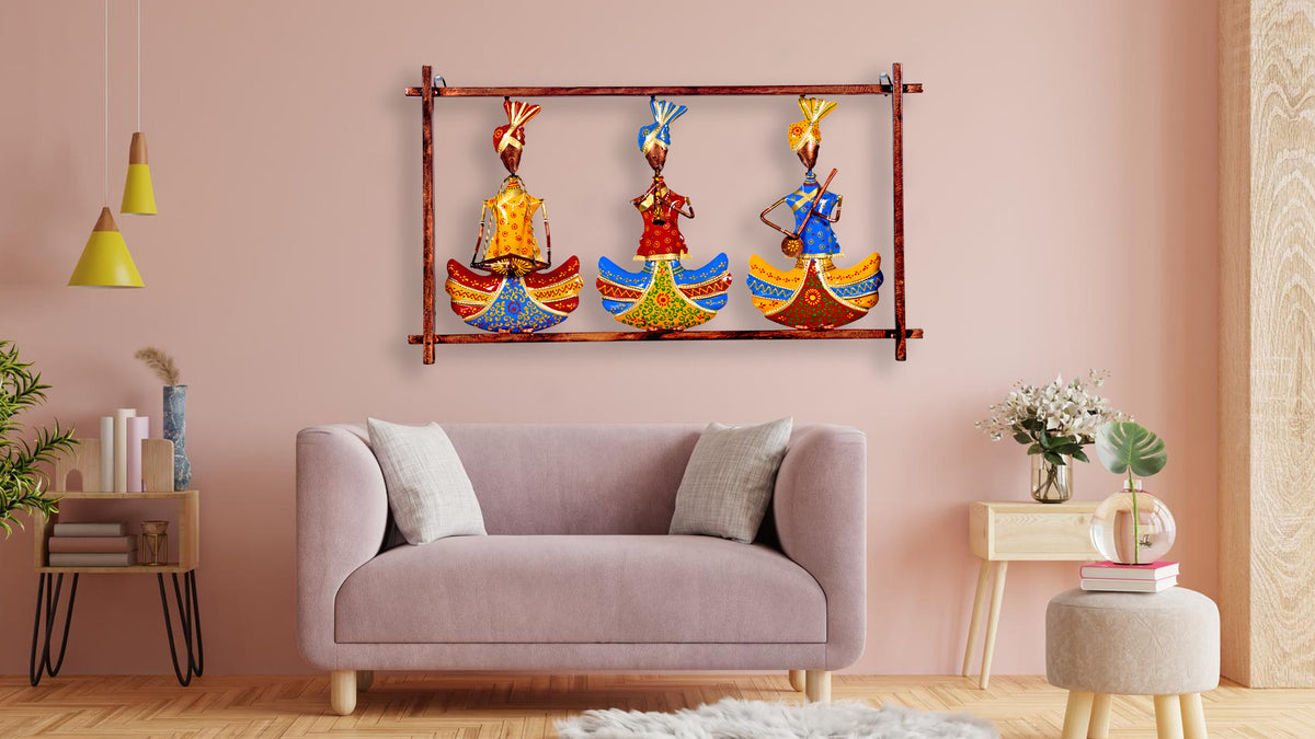 Metal Musician Sardar Tribal Wall Art for Living Room & Bedroom
