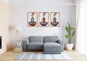 Metal Musician Tribal Wall Hanging for Home Decor and Office