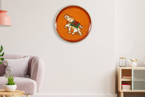 Handpainted Wooden Pichwai Elephant Wall Decor, Traditional Indian Art