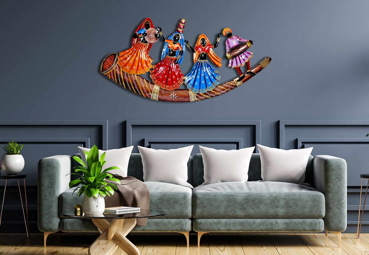 Metal Tribal Women Wall Decor for Home Decor & Living Room