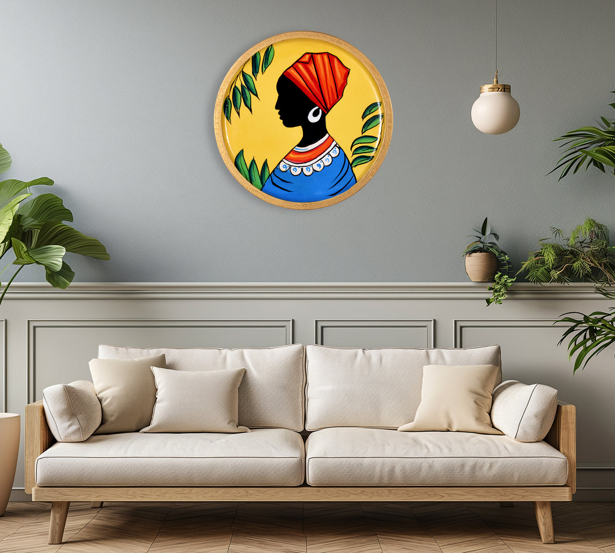 Hand-Painted African Tribal Wall Plate, Cultural Wall Decor, Ethnic Wall Art