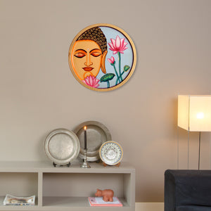 Hand-Painted Buddha Wall Plate, Spiritual Decor, Feng Shui Gifts, Ethnic Wall Art
