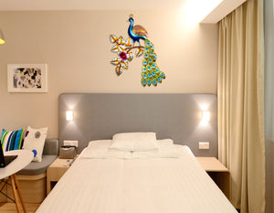 Peacock Metal Wall Hanging Home Decorations Sculpture For Living Room