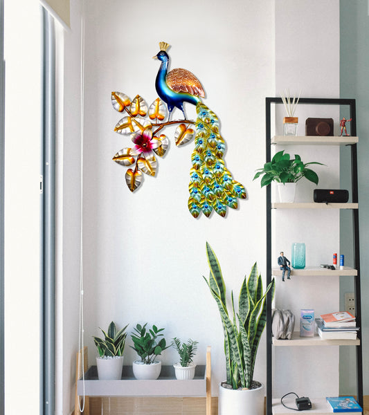 Peacock Metal Wall Hanging Home Decorations Sculpture For Living Room