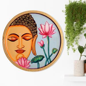 Hand-Painted Buddha Wall Plate, Spiritual Decor, Feng Shui Gifts, Ethnic Wall Art