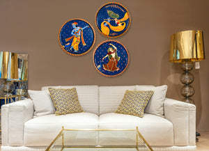 Wooden Radha Krishna ji Wall Hanging, Wooden Wall Plate, Housewarming Gift, Home Decor/Festival Decor/Indian Wall Plate