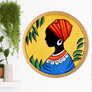 Hand-Painted African Tribal Wall Plate, Cultural Wall Decor, Ethnic Wall Art