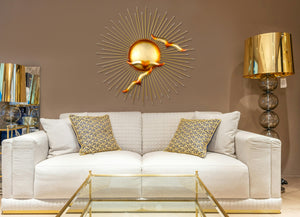 Metal Wall Decor Luxury Sun With Flying Birds Design for Home Decoration for Living Room