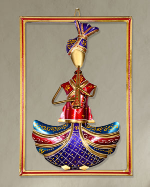 Metal Musician Tribal Wall Hanging for Home Decor and Office