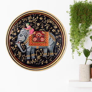 Wooden Elephant Hand Painting Wall Decor for Home Decor