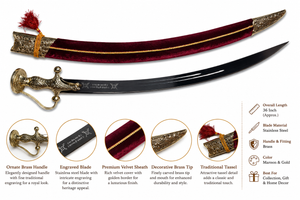 Royal Dulhe Raja Sword 36 Inch | Indian Wedding Decor | Traditional Groom Wedding Decoration