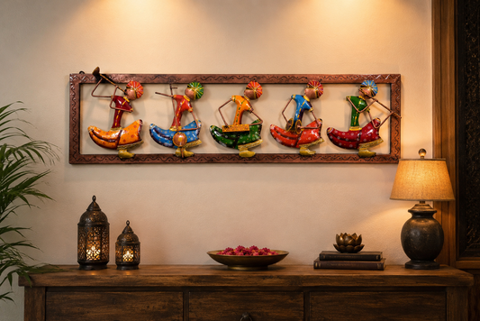 Metal Musician Tribal Rajasthani Decorative Wall Hanging for Home Decor