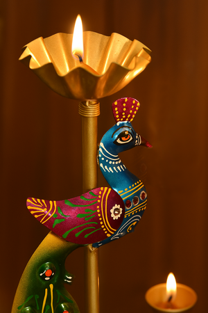 Metal Peacock Tealight Candle Holder for Home Decor & Festive Gifting Tealight Holder Set