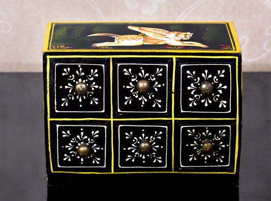 Handpainted Rajput Jewelry Box, Pichwai Painting, Indian Handicraft