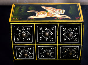 Handpainted Rajput Jewelry Box, Pichwai Painting, Indian Handicraft