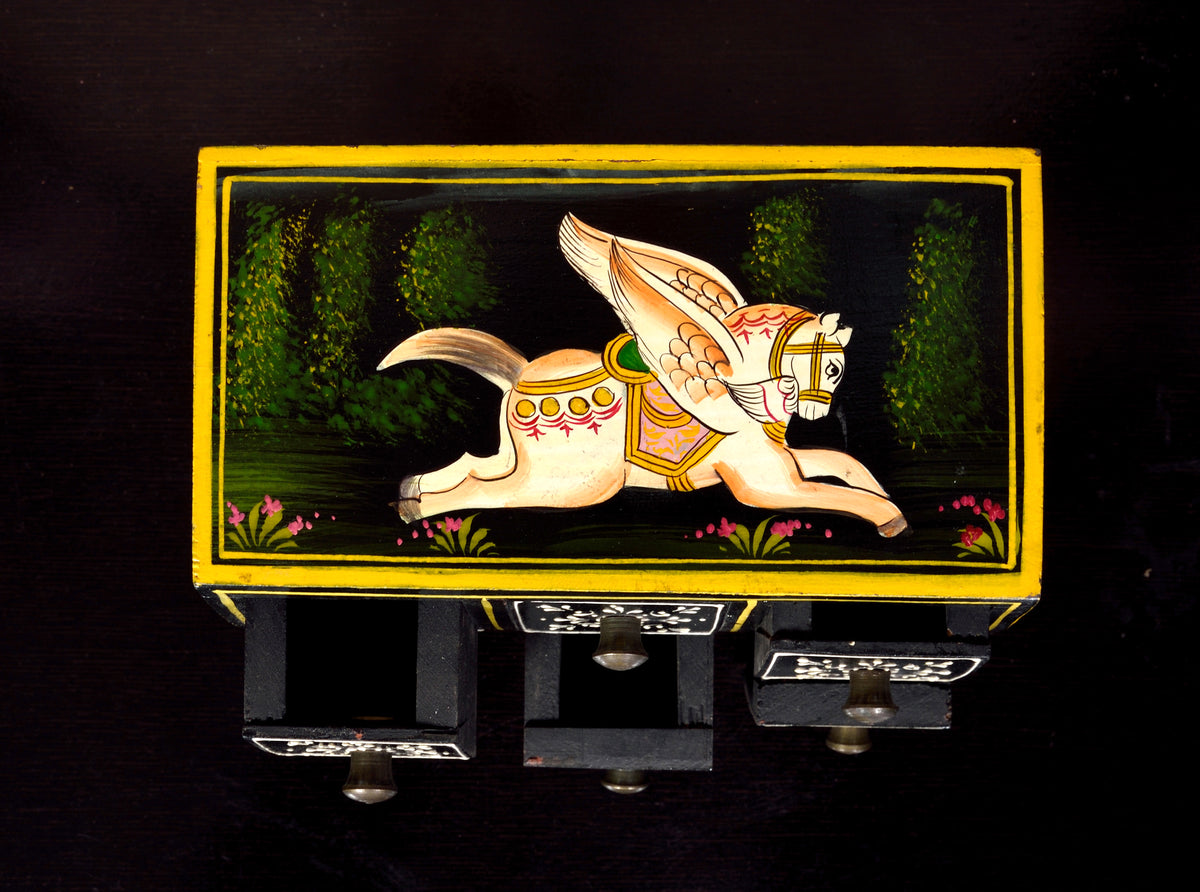 Handpainted Rajput Jewelry Box, Pichwai Painting, Indian Handicraft