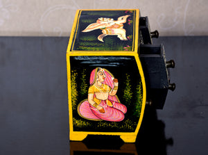 Handpainted Rajput Jewelry Box, Pichwai Painting, Indian Handicraft