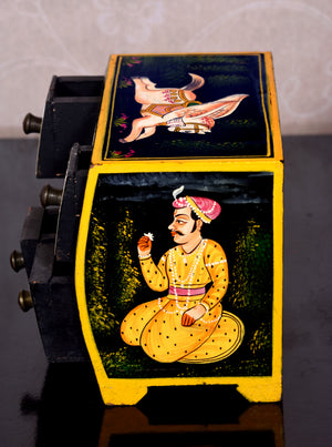 Handpainted Rajput Jewelry Box, Pichwai Painting, Indian Handicraft
