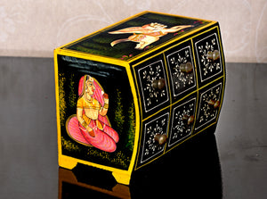 Handpainted Rajput Jewelry Box, Pichwai Painting, Indian Handicraft