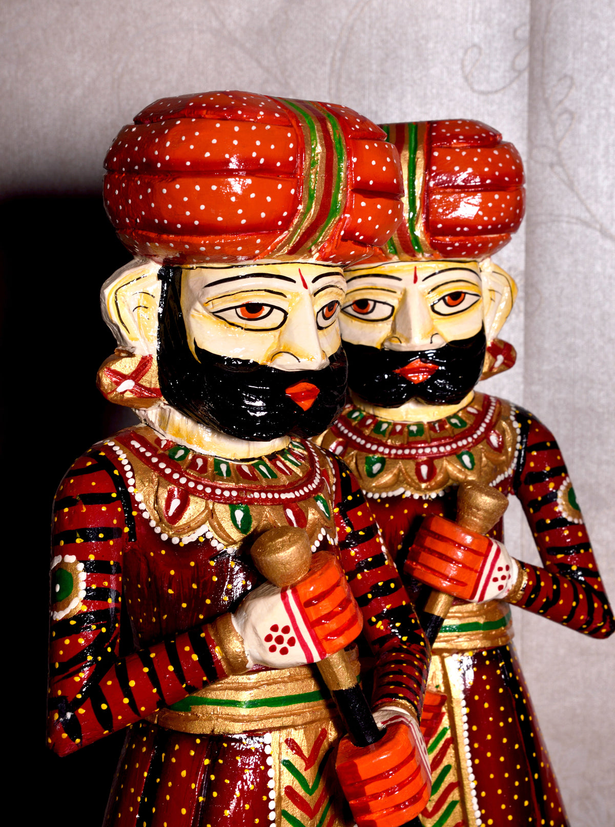 Handicraft Wooden Royal Guard Set, Rajasthani Darbaan Chowkidars