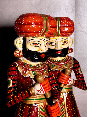 Handicraft Wooden Royal Guard Set, Rajasthani Darbaan Chowkidars
