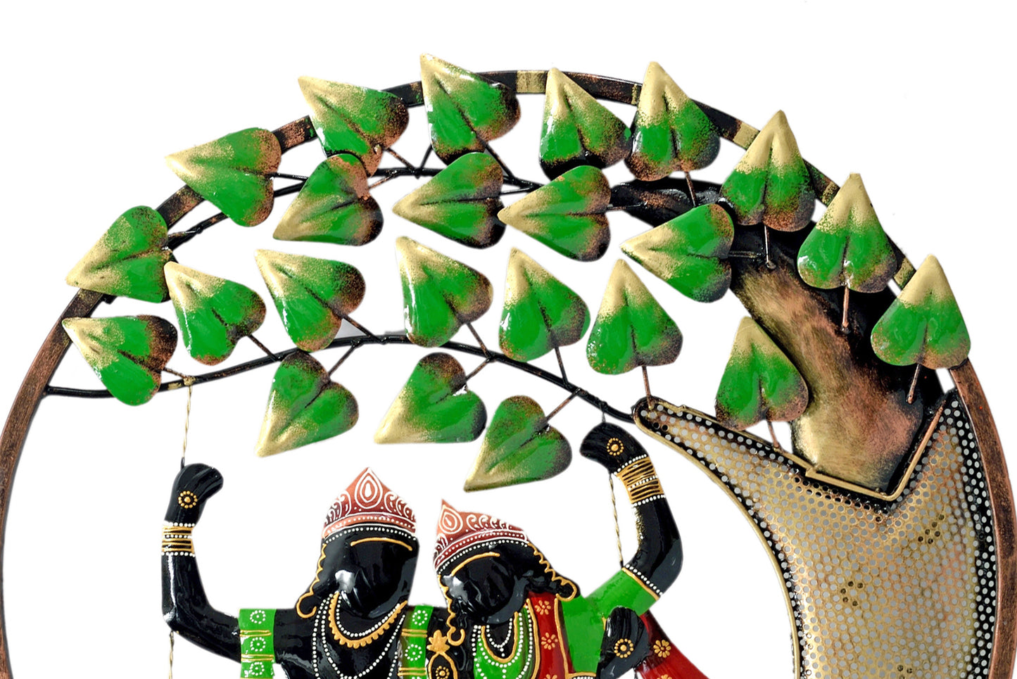 Radha Krishna Swing Metal Wall Decor for Bedroom & Living Room