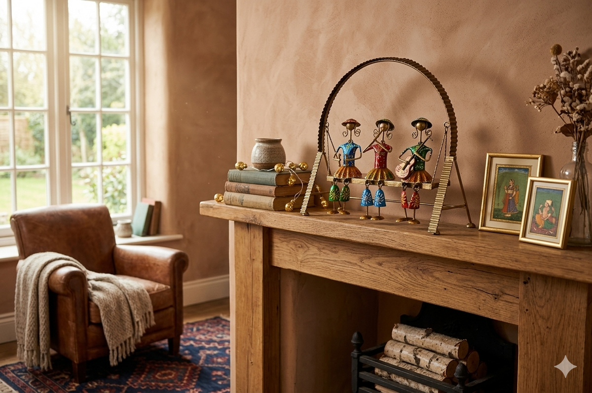 Emboss Musician Dolls Swing Tabletop Showpiece for Home Decor