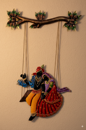 Radha Krishna Iron Swing Home Decoration for Living Room & Pooja Room