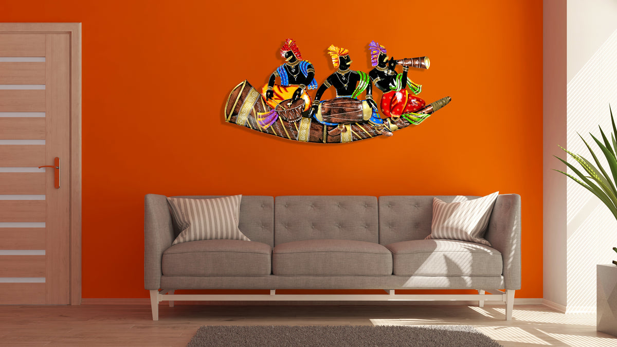 Metal Musician Tribal Wall Art for Living Room & Bedroom