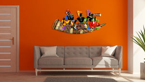 Metal Musician Tribal Wall Art for Living Room & Bedroom