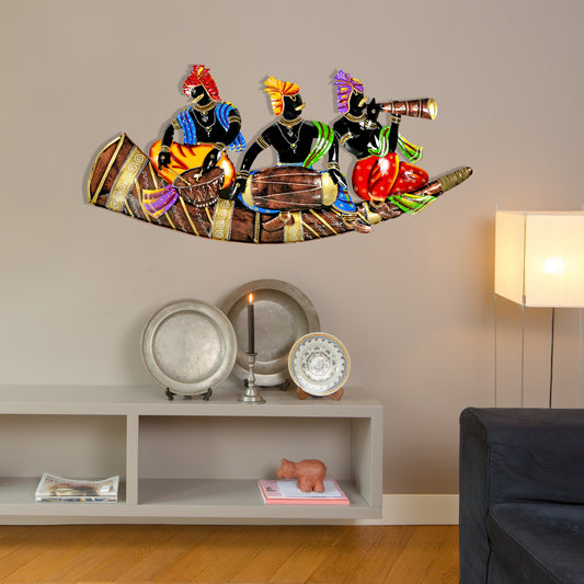 Metal Musician Tribal Wall Art for Living Room & Bedroom