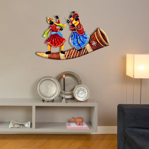 Metal Dandiya Couple Rajasthani Handicraft For Home Decor