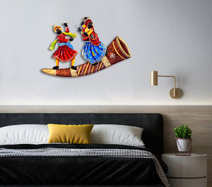 Metal Dandiya Couple Rajasthani Handicraft For Home Decor