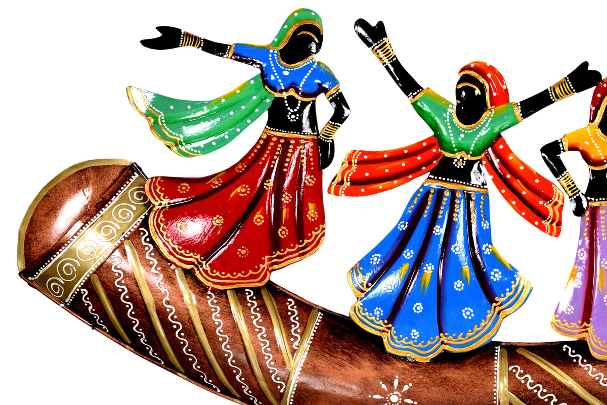 Metal Radha Krishna Cow Wall Decor for Living Room & Bedroom