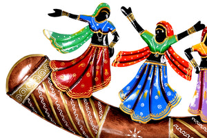 Metal Radha Krishna Cow Wall Decor for Living Room & Bedroom