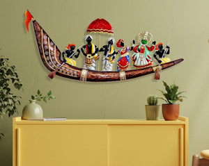 Metal Traditional Musician Ship Wall Hanging for Home Decor