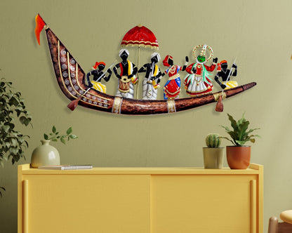 Metal Musician Ship Wall Hanging for Home Decor 36 x 14 inch